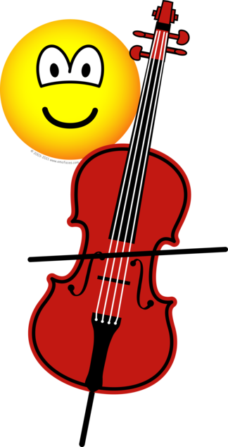 Cello spelende emoticon